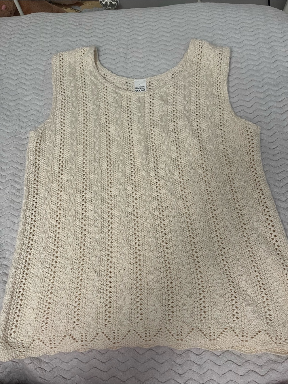 Imported Cream Knit Tank Top from Portugal